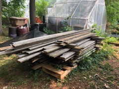 Pile of old deckwood